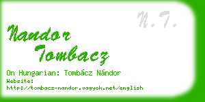 nandor tombacz business card
